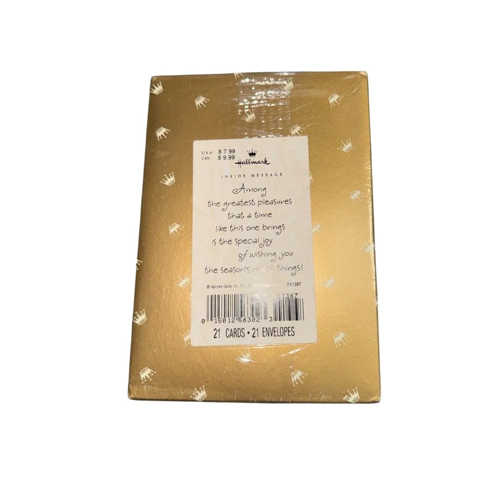 Vintage Hallmark Christmas Cards Box Set 21 Count Rabbits Snowman PX1367